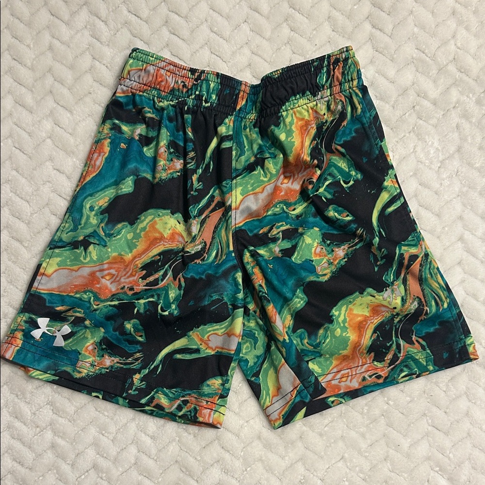 Under Armour Boy’s Green and Orange Athletic Shorts